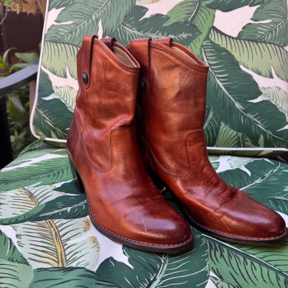 NWOT Frye Jackie Western Cognac Bootie - Picture 2 of 6